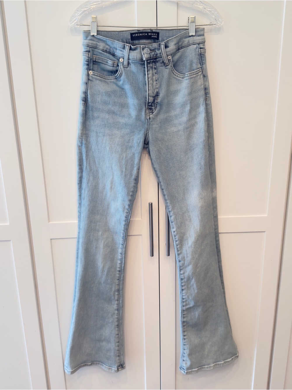 Veronica Beard Beverly Skinny-Flare Jean Light Blue Wash Boot-Cut Size 28 - Picture 3 of 16
